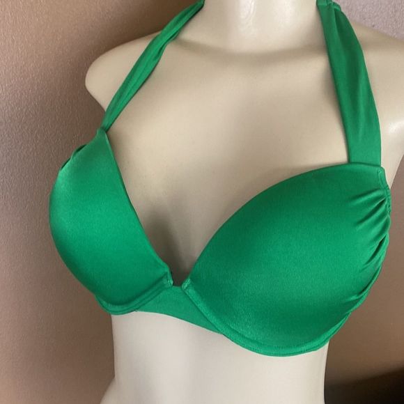 Victoria’s Secret BOMBSHELL Bikini Swim Bra Panties swimsuit Kelly Green RARE - Picture 3 of 11